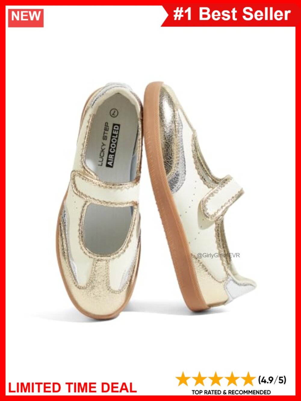 Mary Jane Sneakers Faux Leather Round Toe Slip-On Walking Shoes Flats